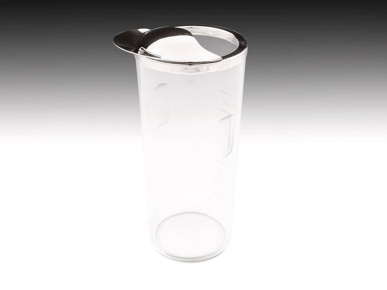 Anton Michelsen Glass and Silver Cocktail Mixer with Silver Spoon For