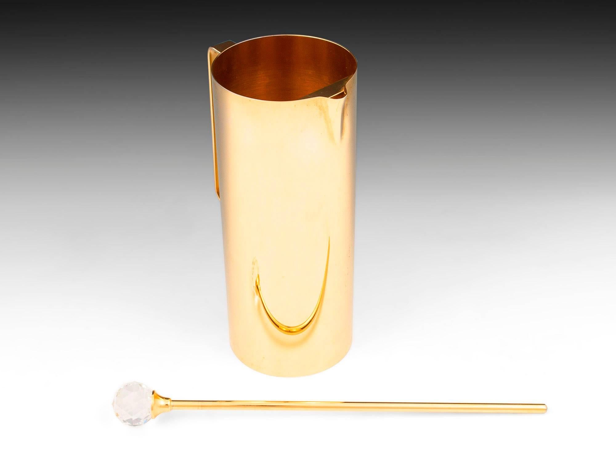 20th Century Vintage Italian Gold-plated Cocktail Pitcher by Valerio Albarello For Sale