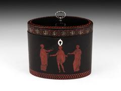 George III Henry Clay Papier Mache Tea Caddy