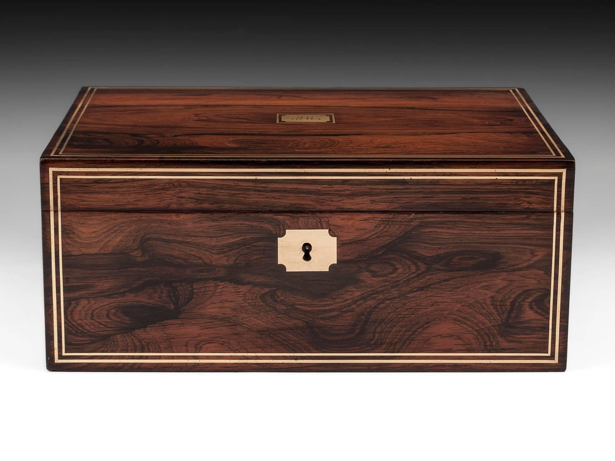 William IV 19th Century Figured Mahogany Sewing Box For Sale