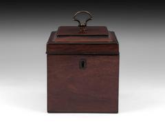 18th Century Small Georgian Mahogany Tea Caddy
