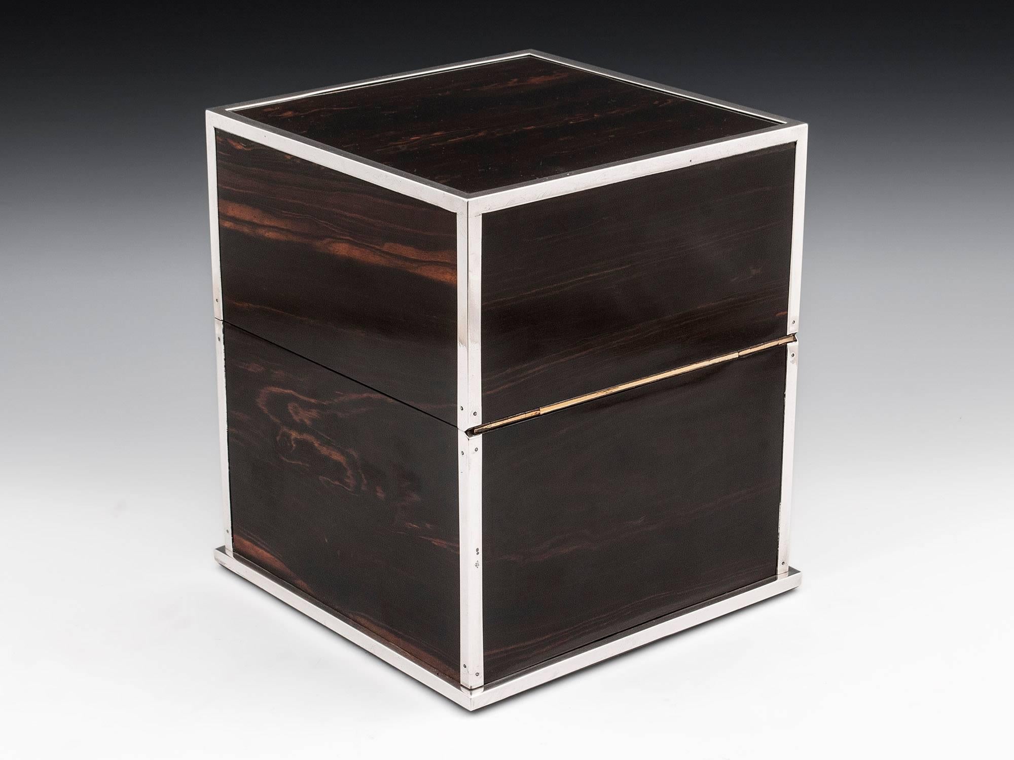 Betjemann & Sons Silver Decanter Box In Excellent Condition In Northampton, United Kingdom