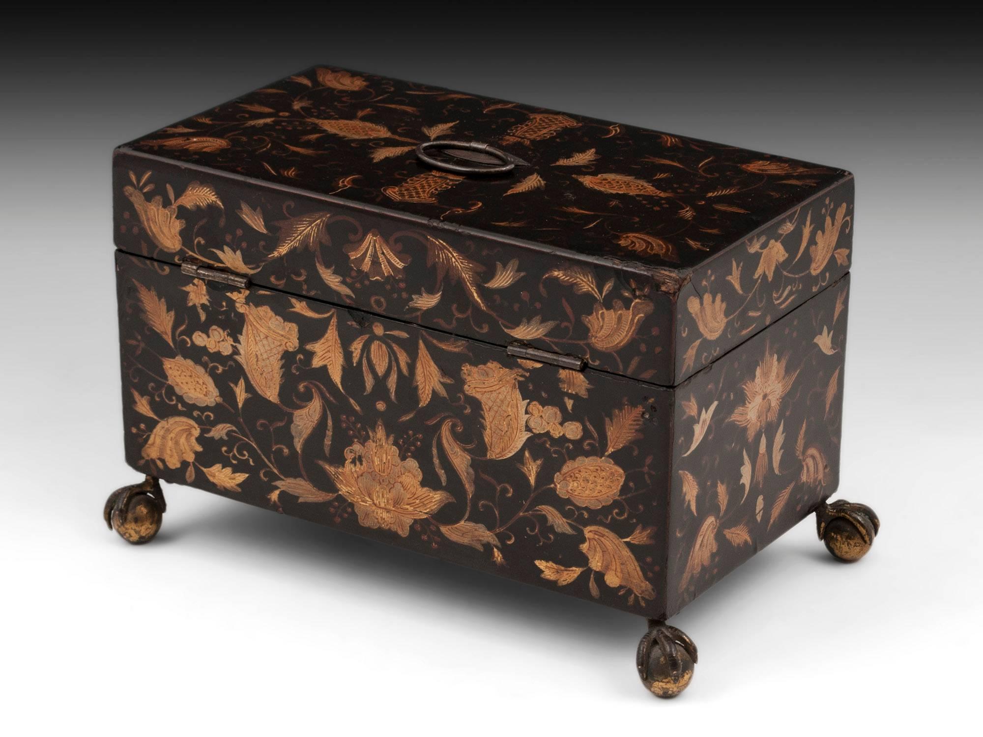 18th Century and Earlier 18th Century Georgian Lacquer Tea Chest