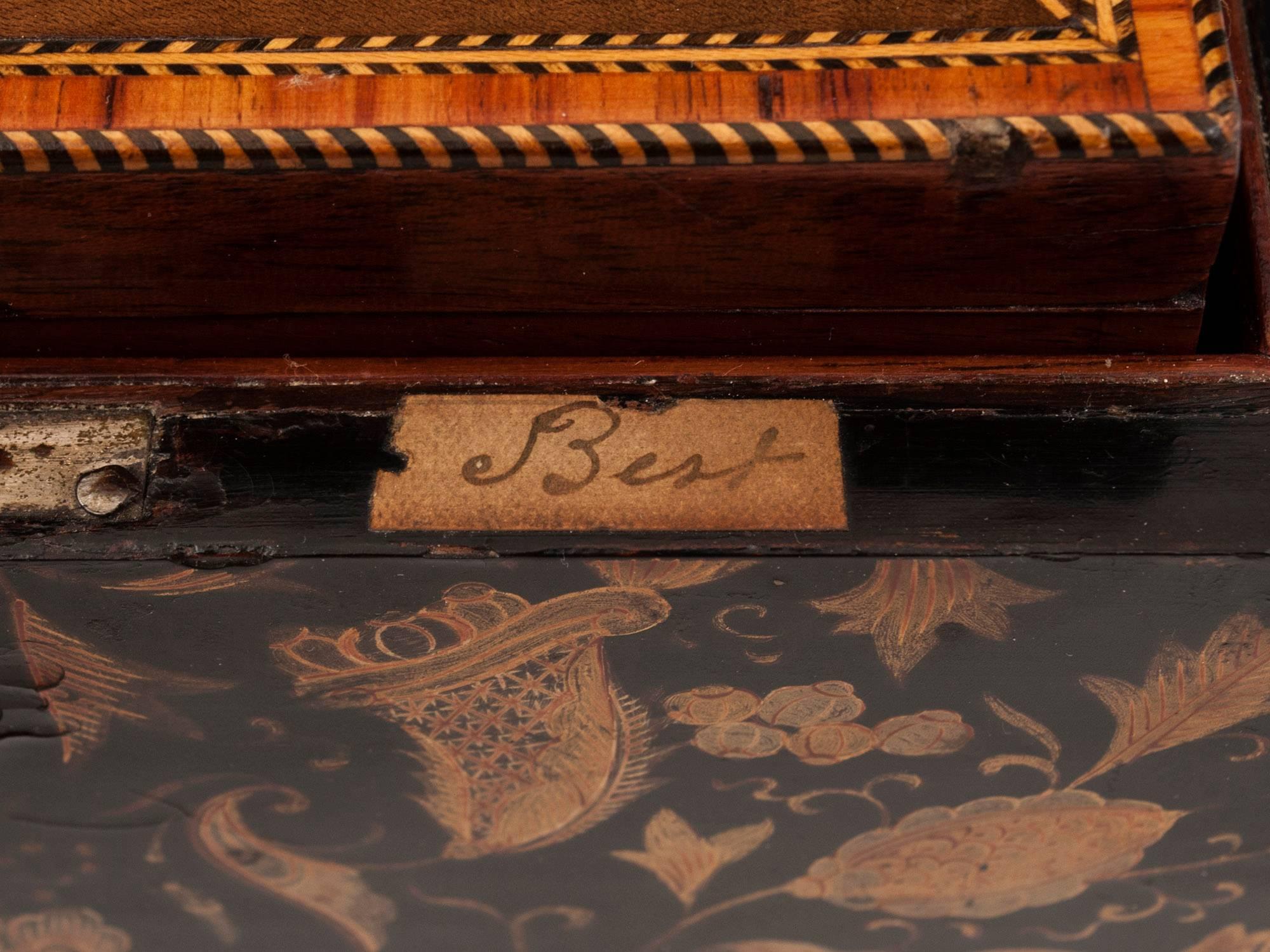 18th Century Georgian Lacquer Tea Chest 4