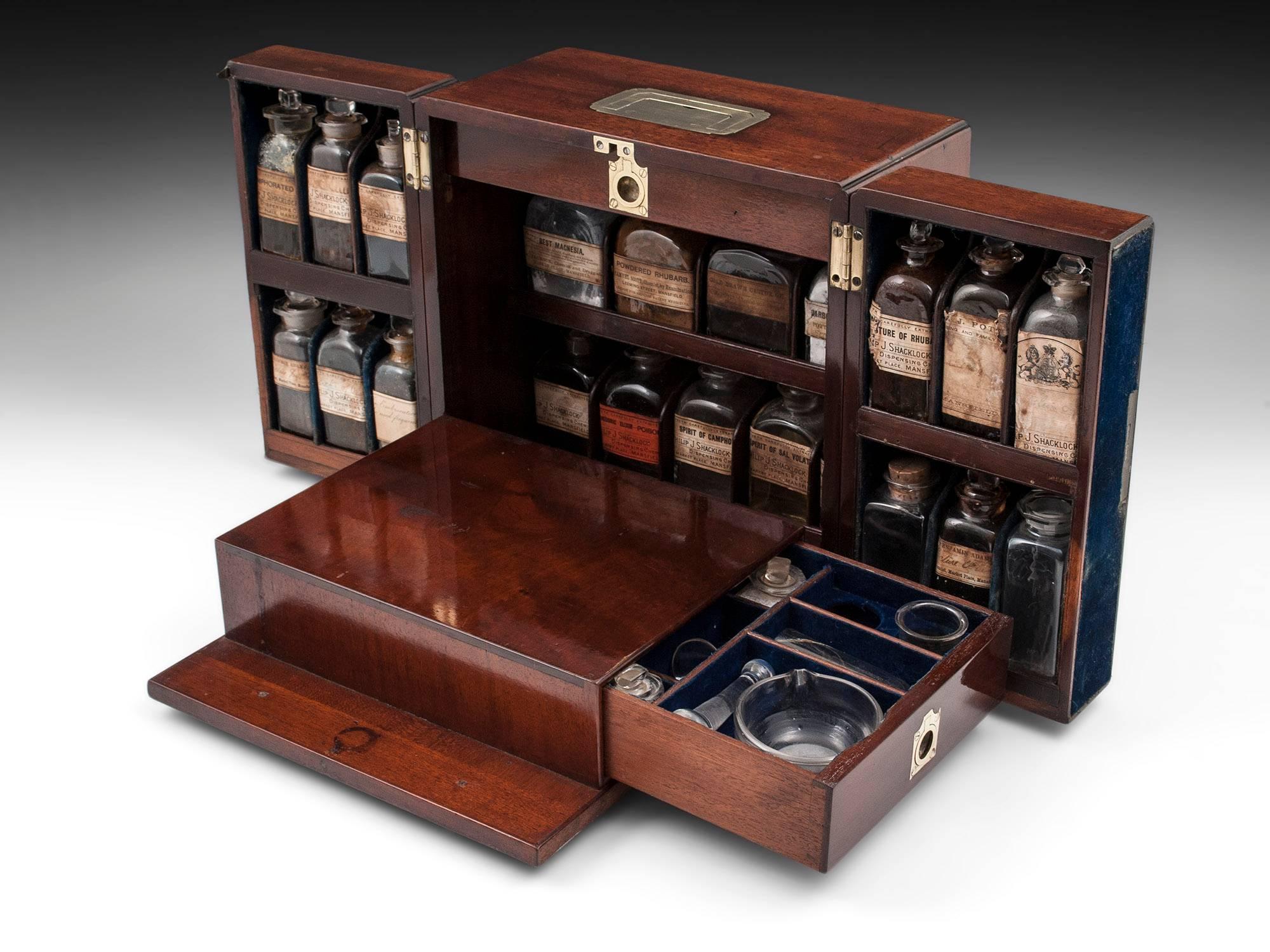 Great Britain (UK) Victorian Mahogany Apothecary Medicine Cabinet