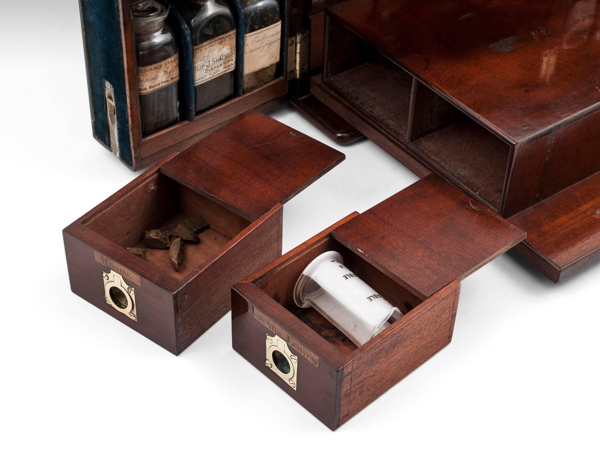 19th Century Victorian Mahogany Apothecary Medicine Cabinet