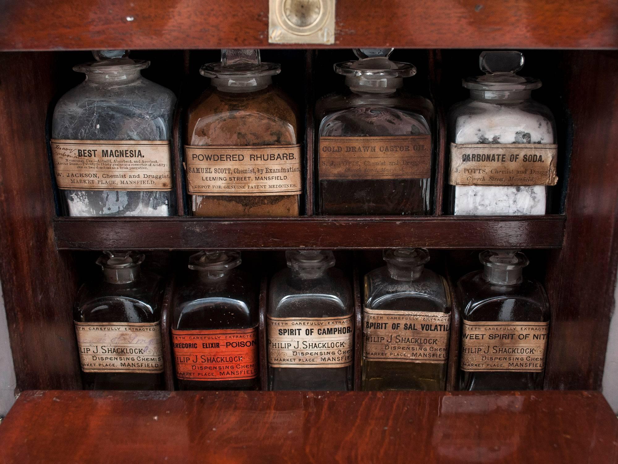 Victorian Mahogany Apothecary Medicine Cabinet 1