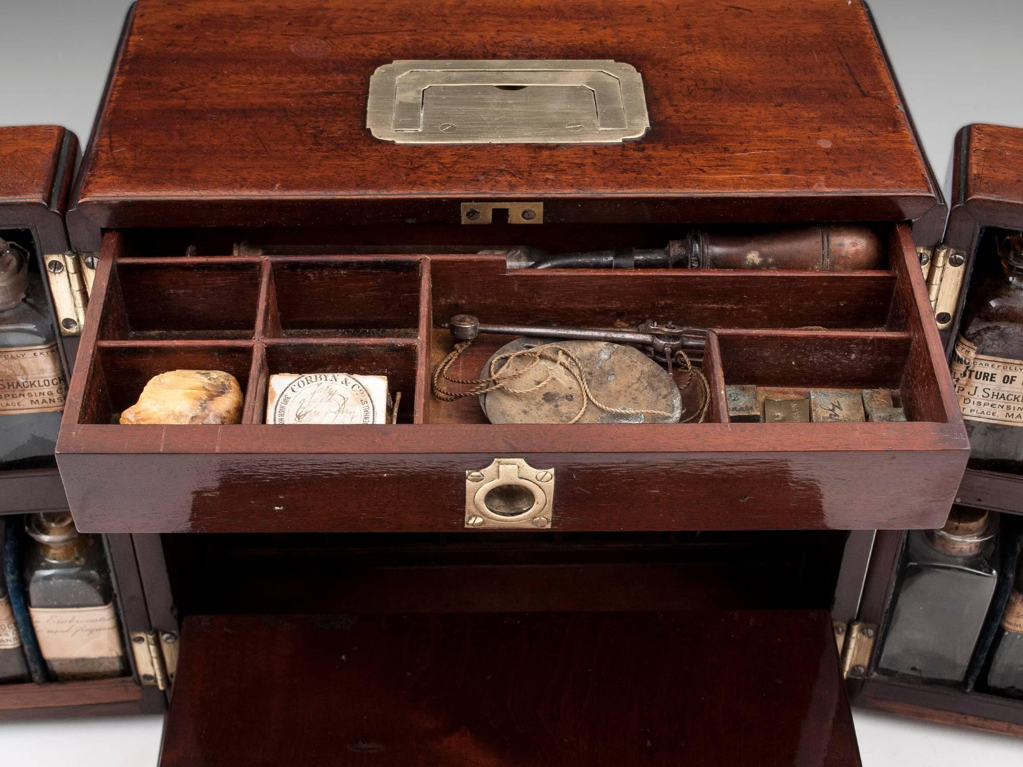 Victorian Mahogany Apothecary Medicine Cabinet 2