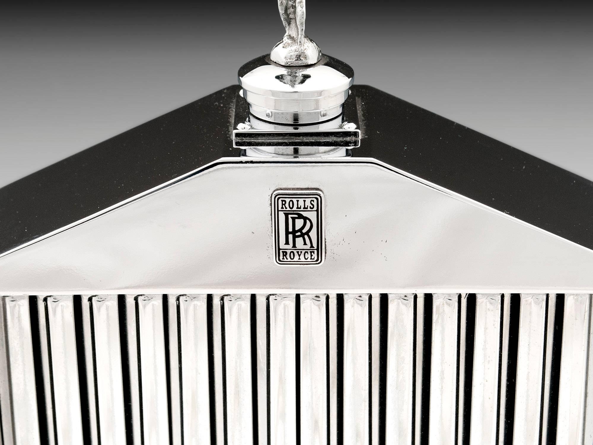Glass 1960s Chrome Rolls Royce Radiator Grill Decanter