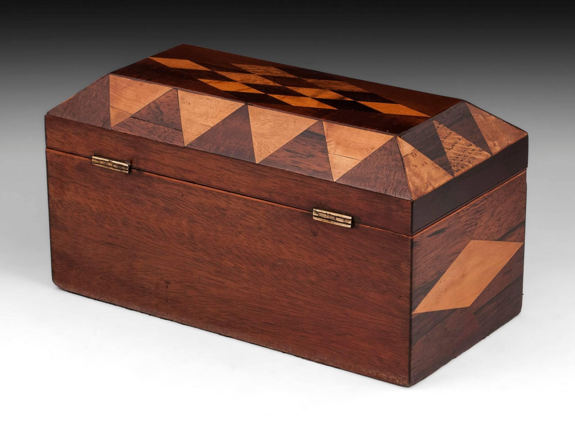 British Antique Wooden Inlaid Tunbridge Style Box