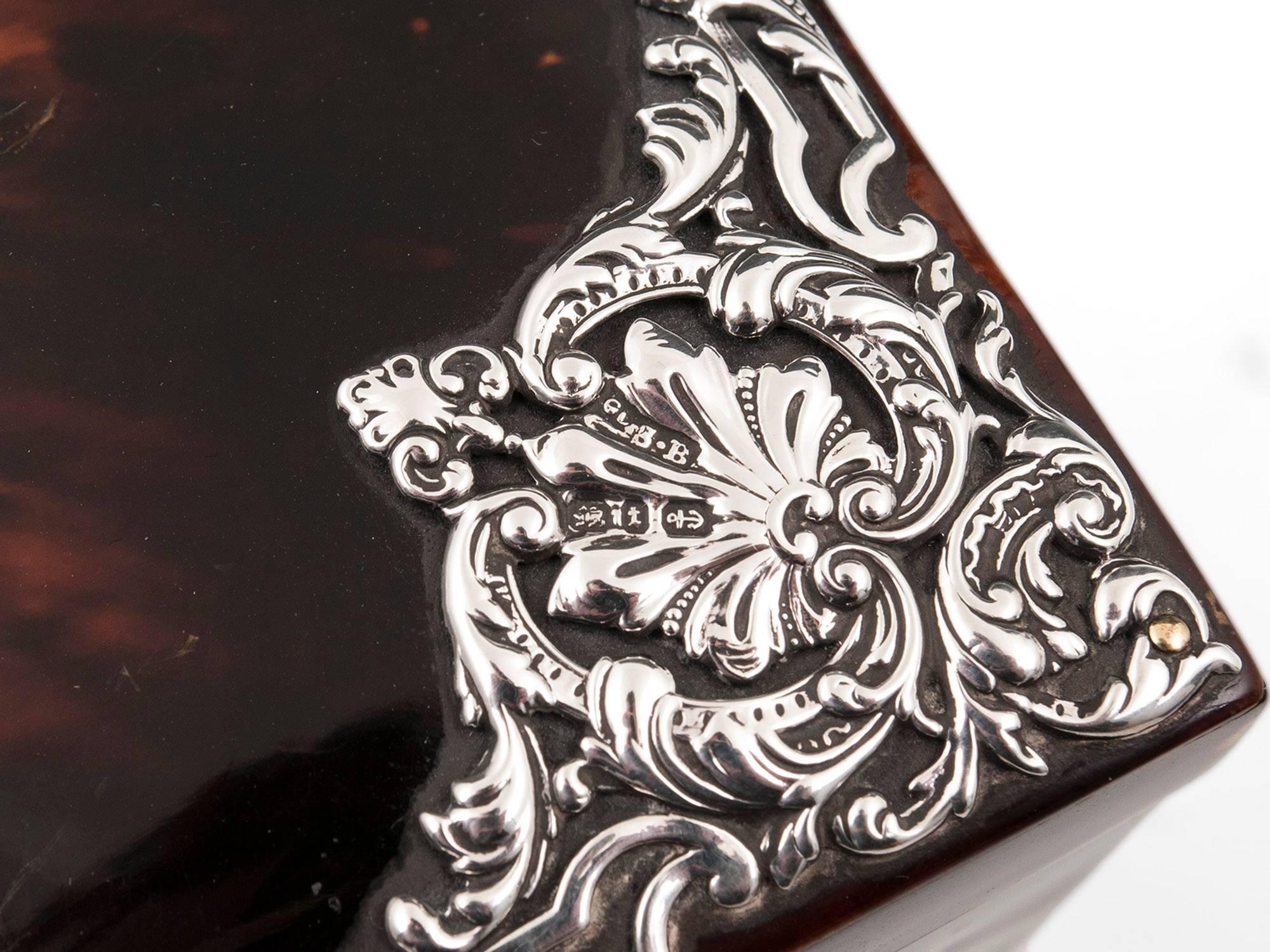 Tortoiseshell and Silver Tea Caddy 4
