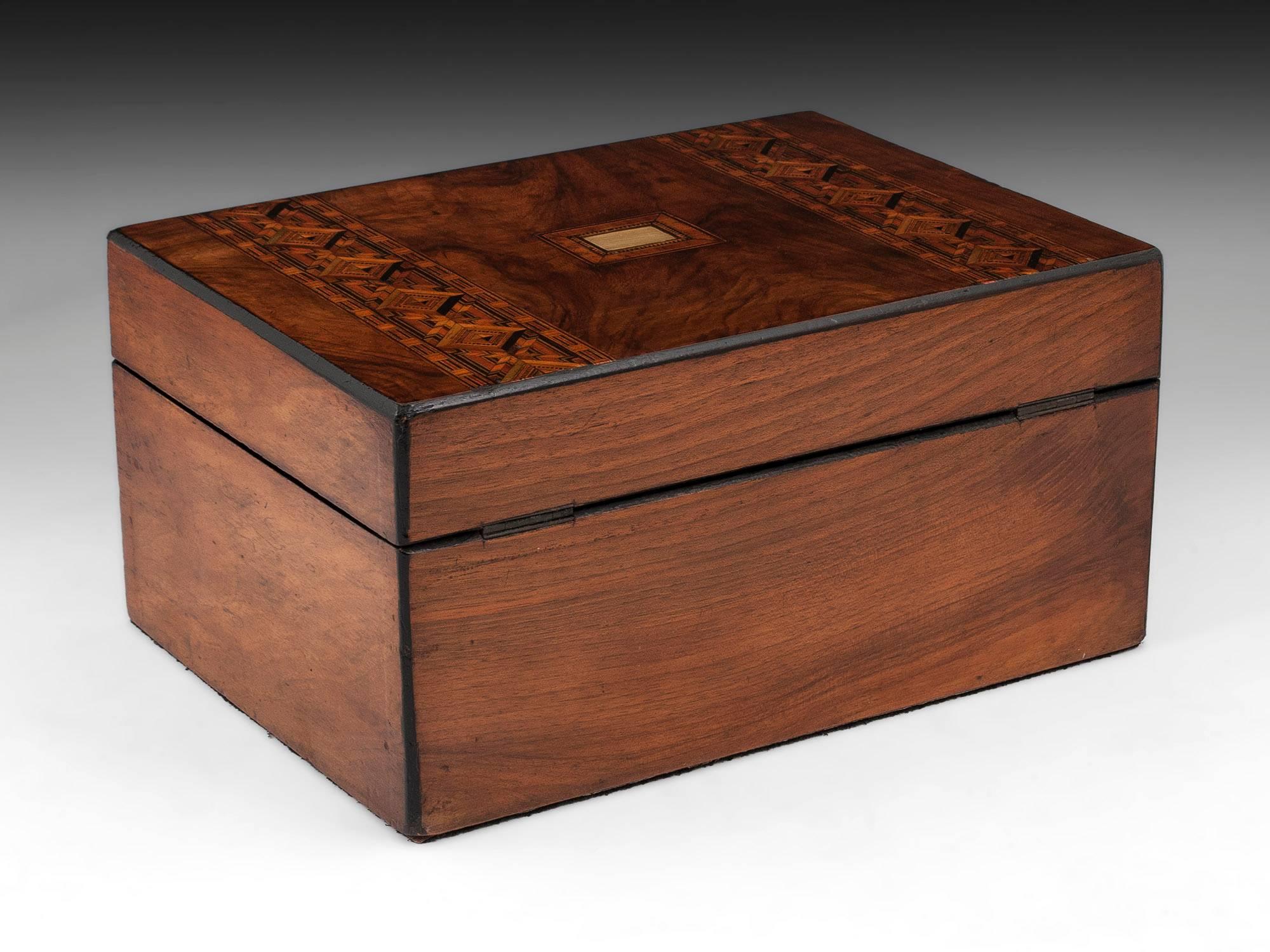 Great Britain (UK) Tunbridge Style Victorian Walnut Jewelry Box