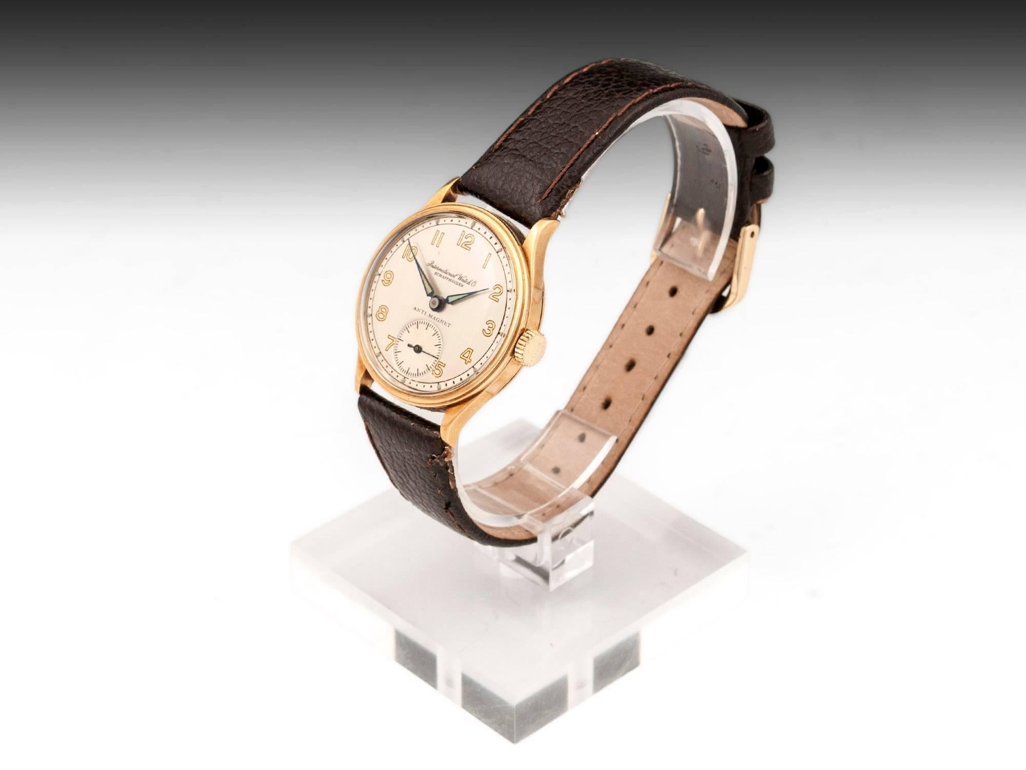 Other 20th Century International Watch Company Schaffhausen Gold Wristwatch For Sale
