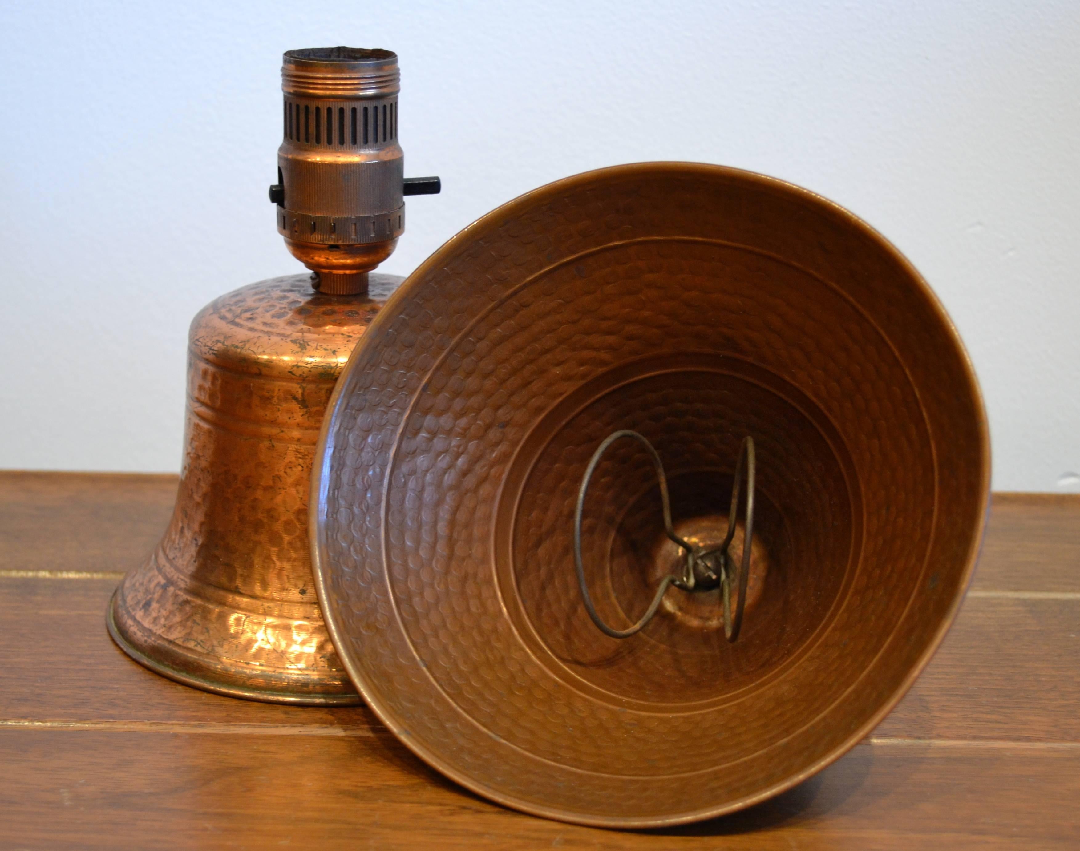 hammered copper lamp