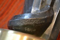 Mid Century Modern Cat Sculpture, Charcoal Grey and Silver Plaster, Signed, 1960