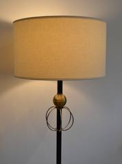 Gerald Thurston for Lightolier Mid Century "Orbit" Floor Lamp in Black & Brass