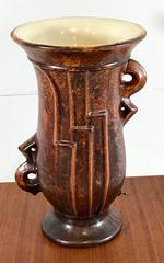 Ceramic Rust Metallic Glaze Art Deco Table Lamp by Stangl, 1930's