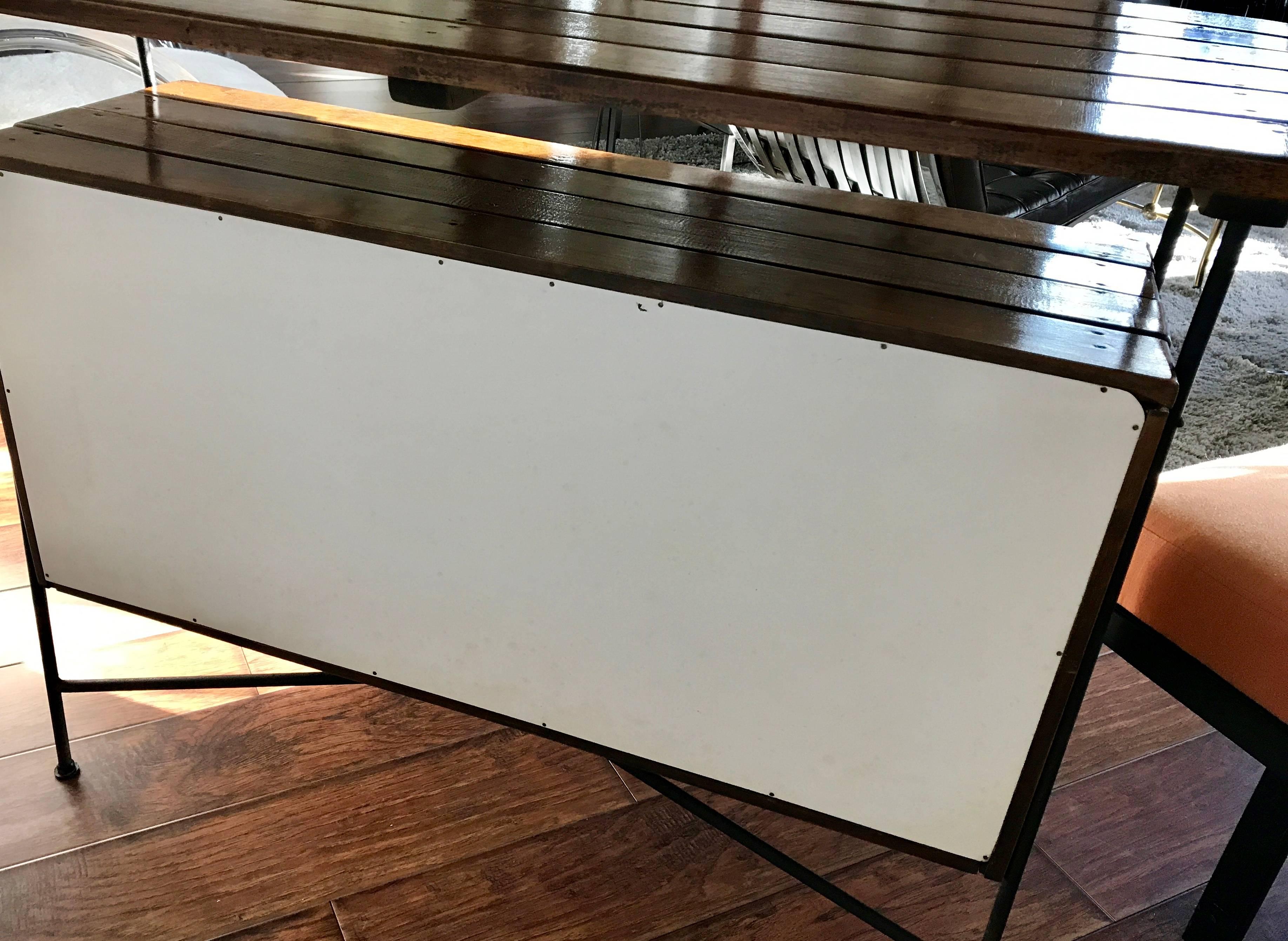 Wrought Iron Mid Century Arthur Umanoff Cocktail Bar or Sideboard Credenza for Raymor, 1950's For Sale