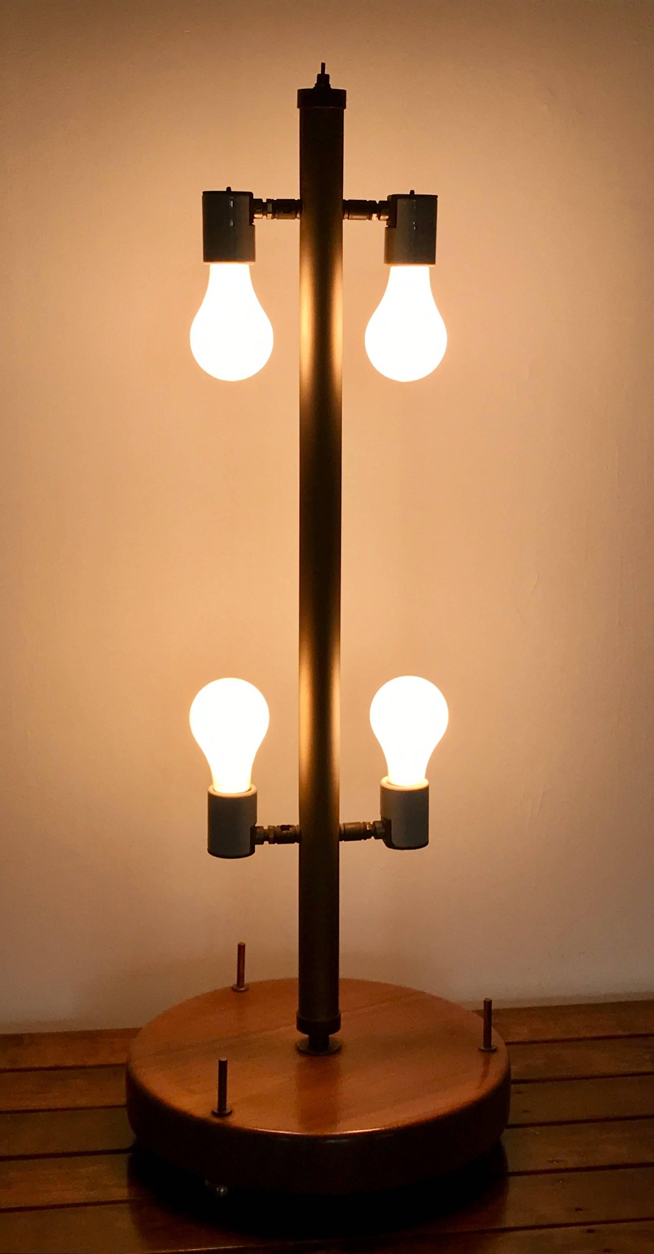 American Mid Century Modern Large Tubular Table Lamp in the Style of Gerald Thurston For Sale