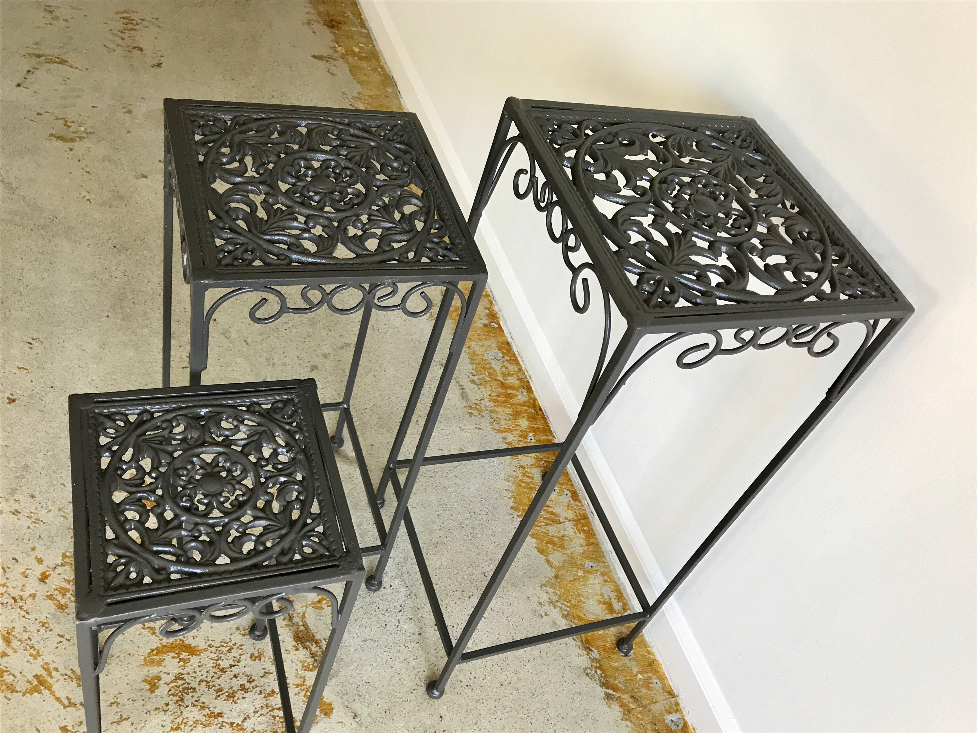wrought iron nesting tables