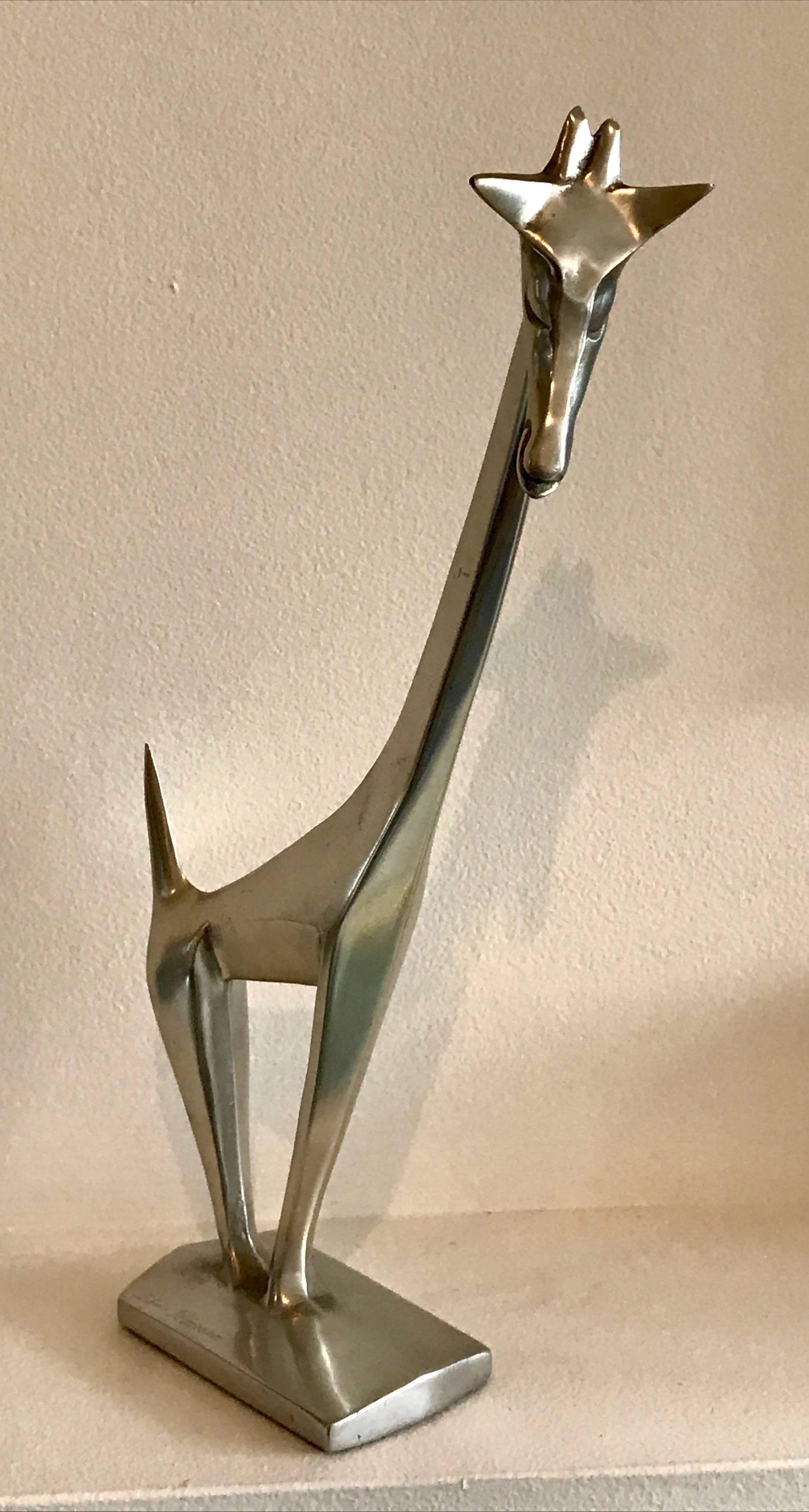 Very cool aluminum sculpture by the artist Chris Petersen, 1976, signed.