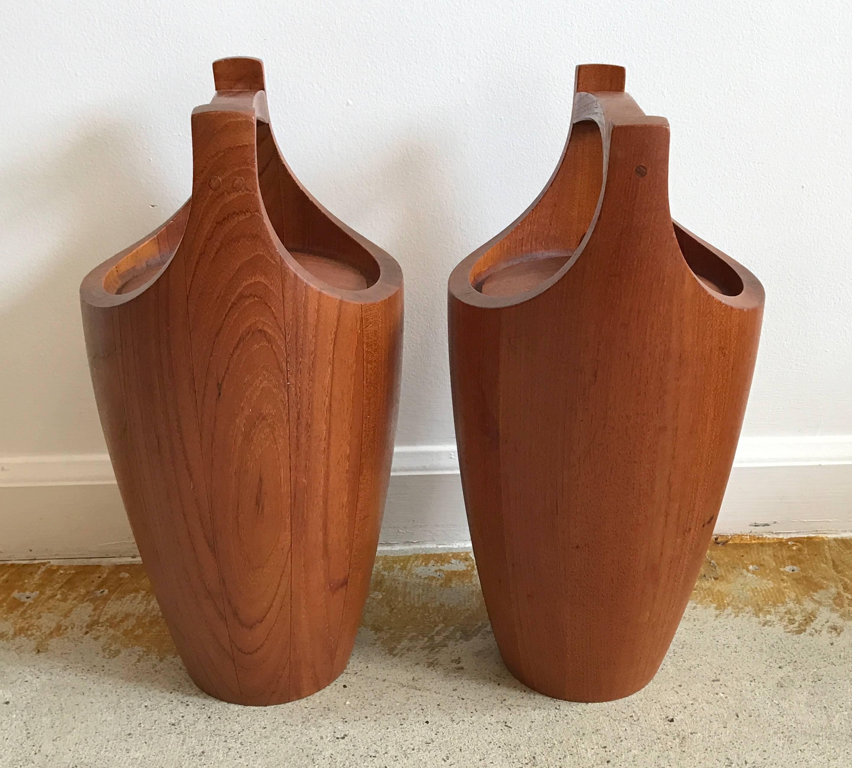 Mid-Century Modern Pair of Teak Ice Buckets by Jens Quistgaard for Dansk, Denmark