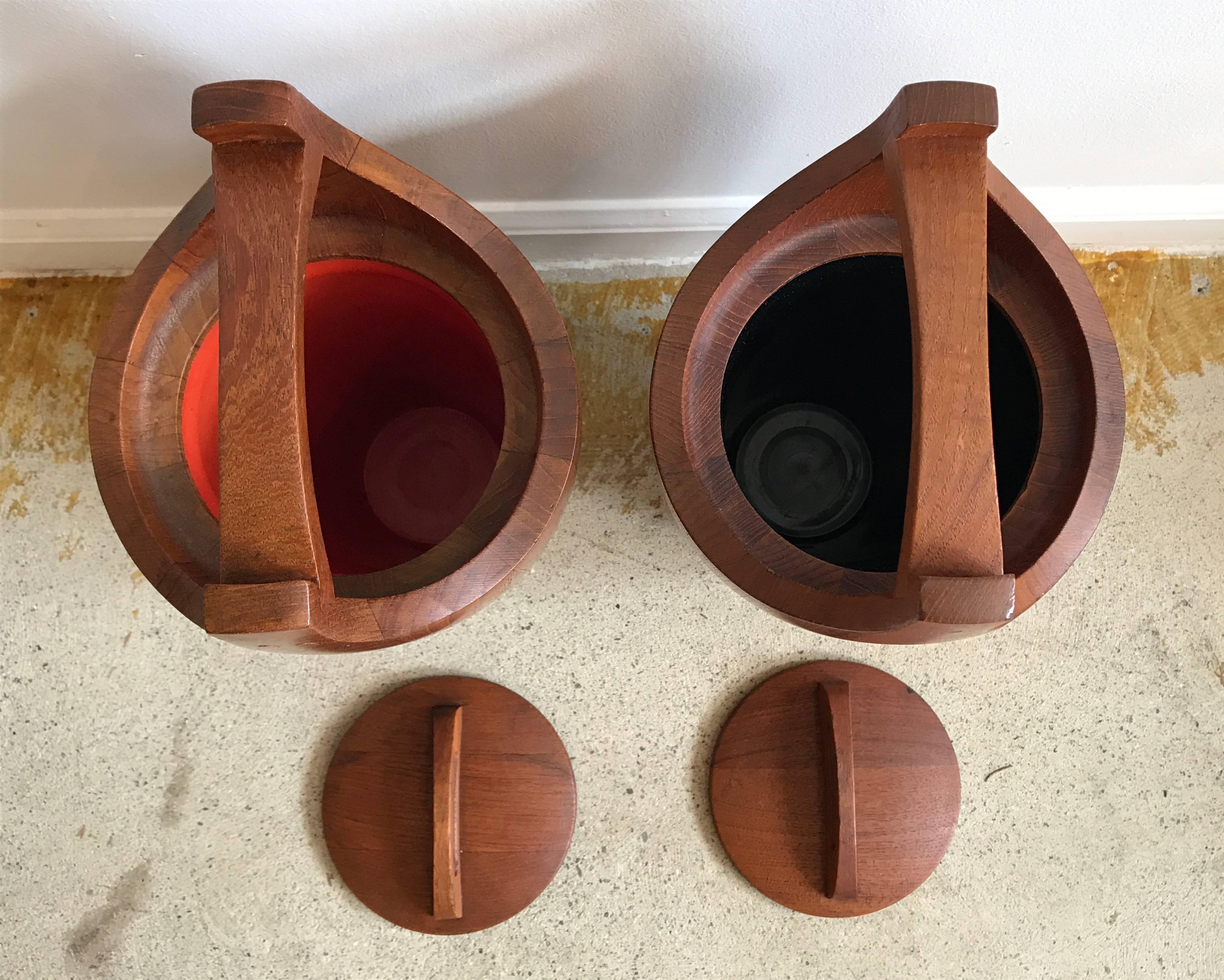 Danish Pair of Teak Ice Buckets by Jens Quistgaard for Dansk, Denmark