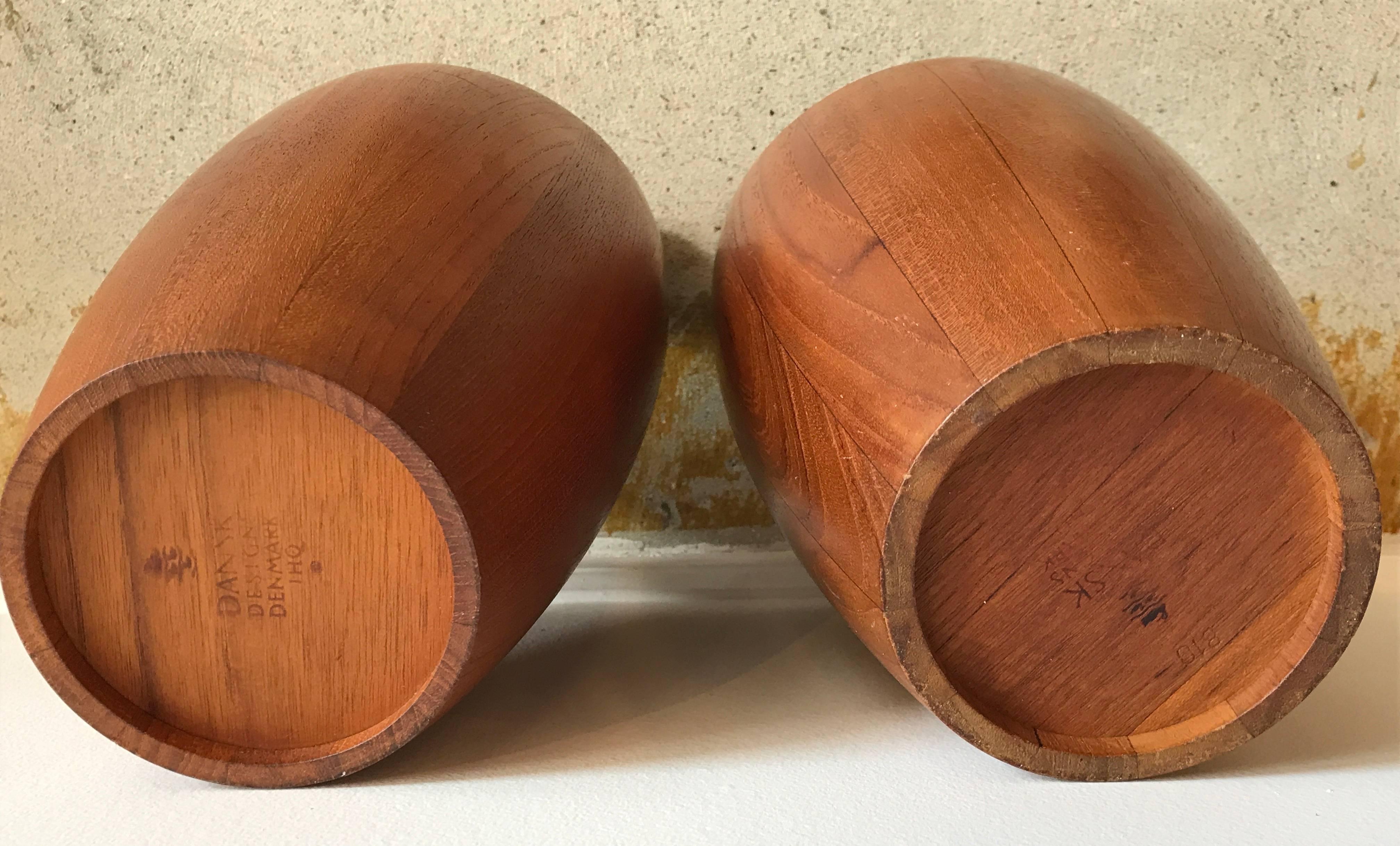 Pair of Teak Ice Buckets by Jens Quistgaard for Dansk, Denmark In Good Condition In Bedford Hills, NY