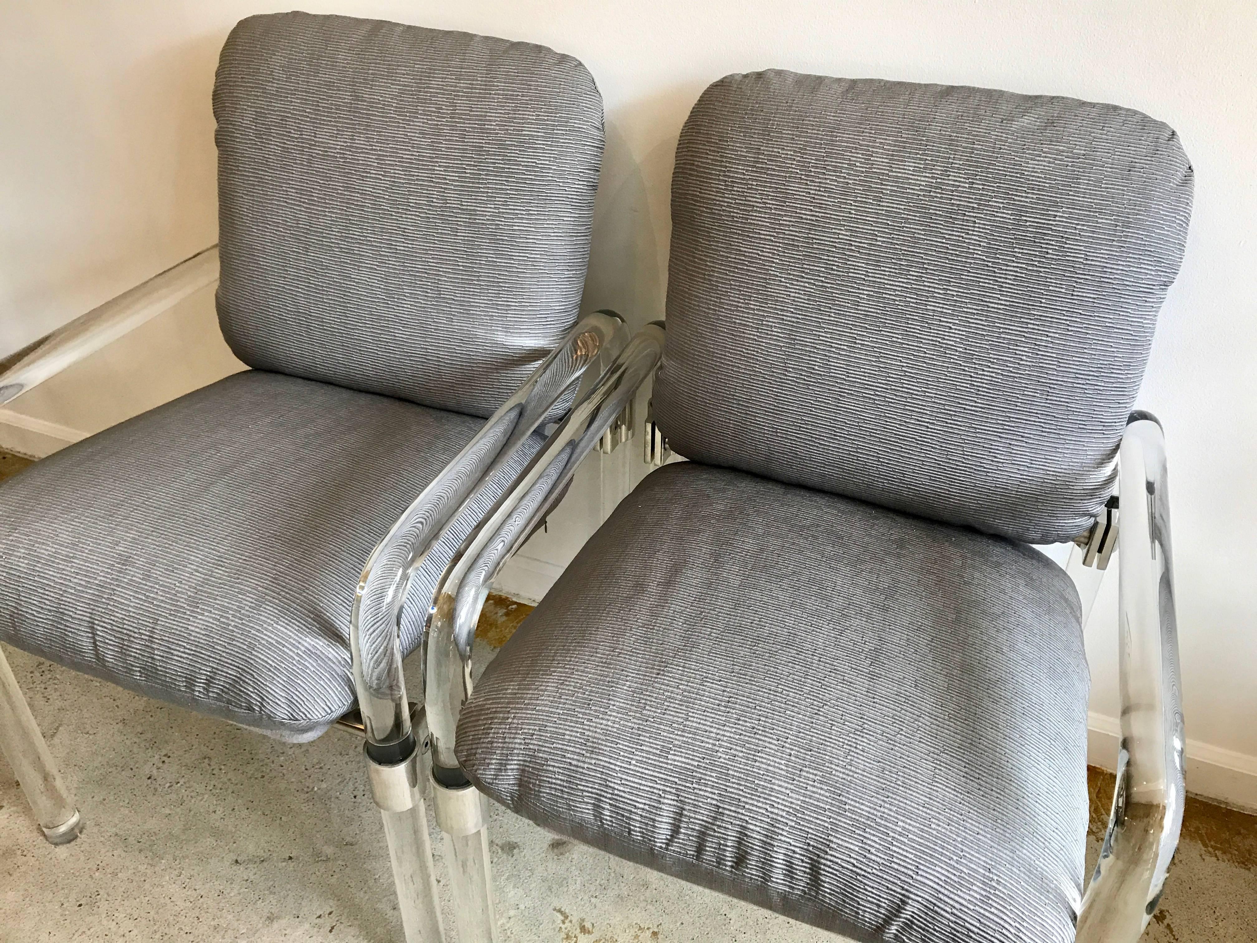 Pair of Lucite and Aluminum Side Chairs By Jeff Messerschmidt for Knoll, 1970's 2