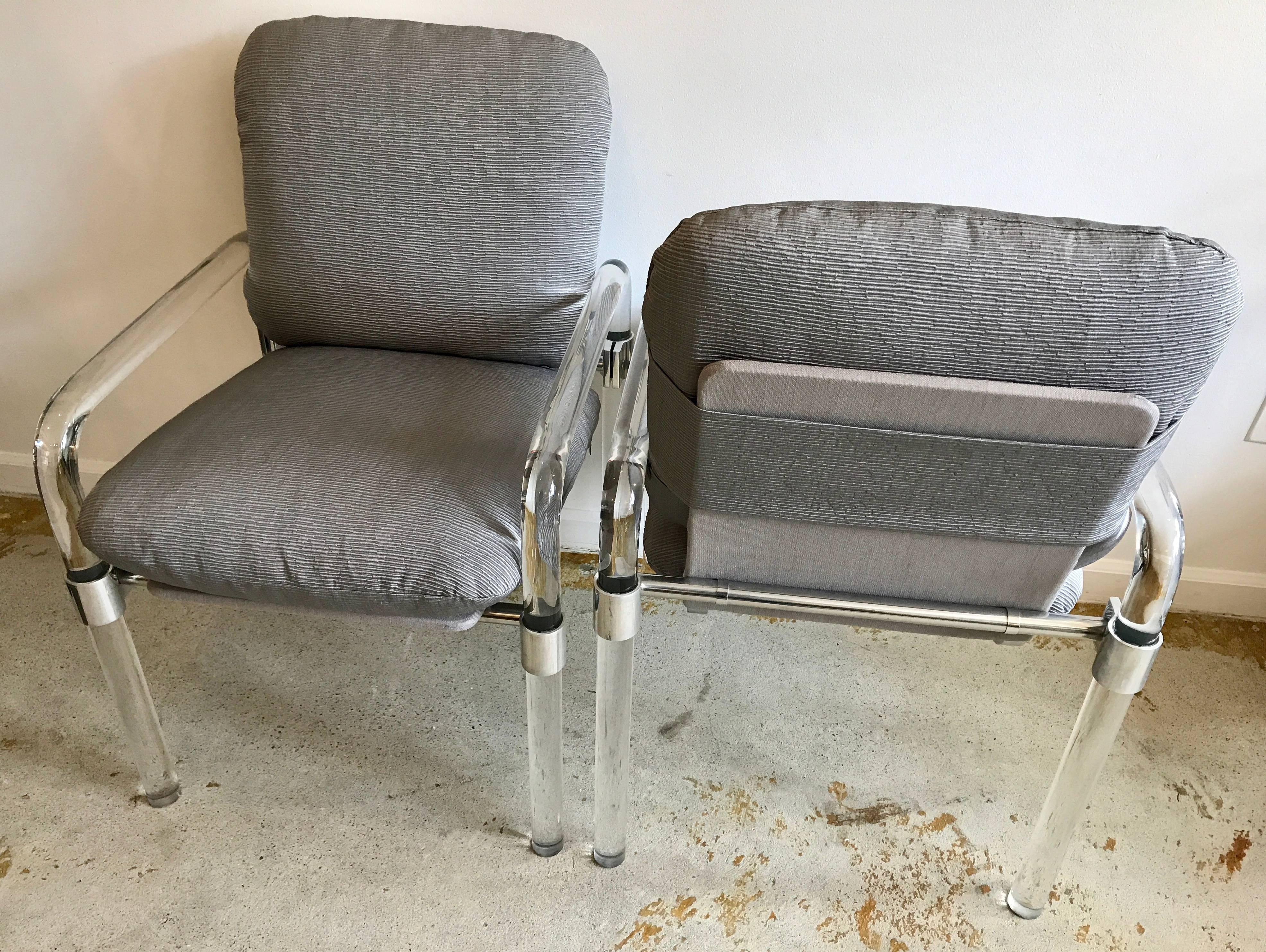 Pair of Lucite and Aluminum Side Chairs By Jeff Messerschmidt for Knoll, 1970's 4