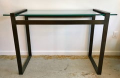 Mid Century Charles Hollis Jones Bronze & Glass Console or Foyer Table