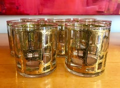 Eight Mid-Century Modern Rock Glasses by Culver