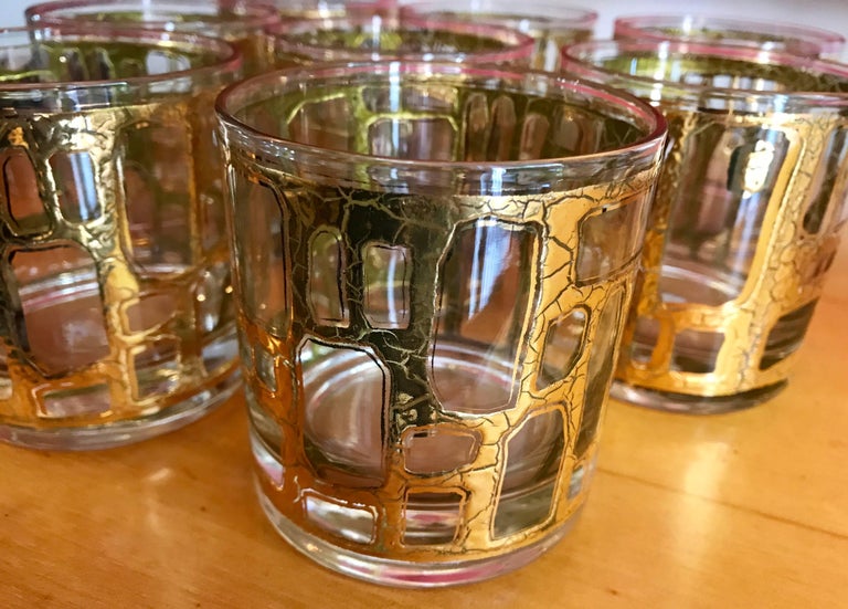 Eight Mid-Century Modern Rock Glasses by Culver at 1stDibs