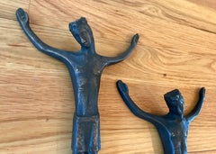 Midcentury Brutalist Bronze Crucifix Figure, West Germany