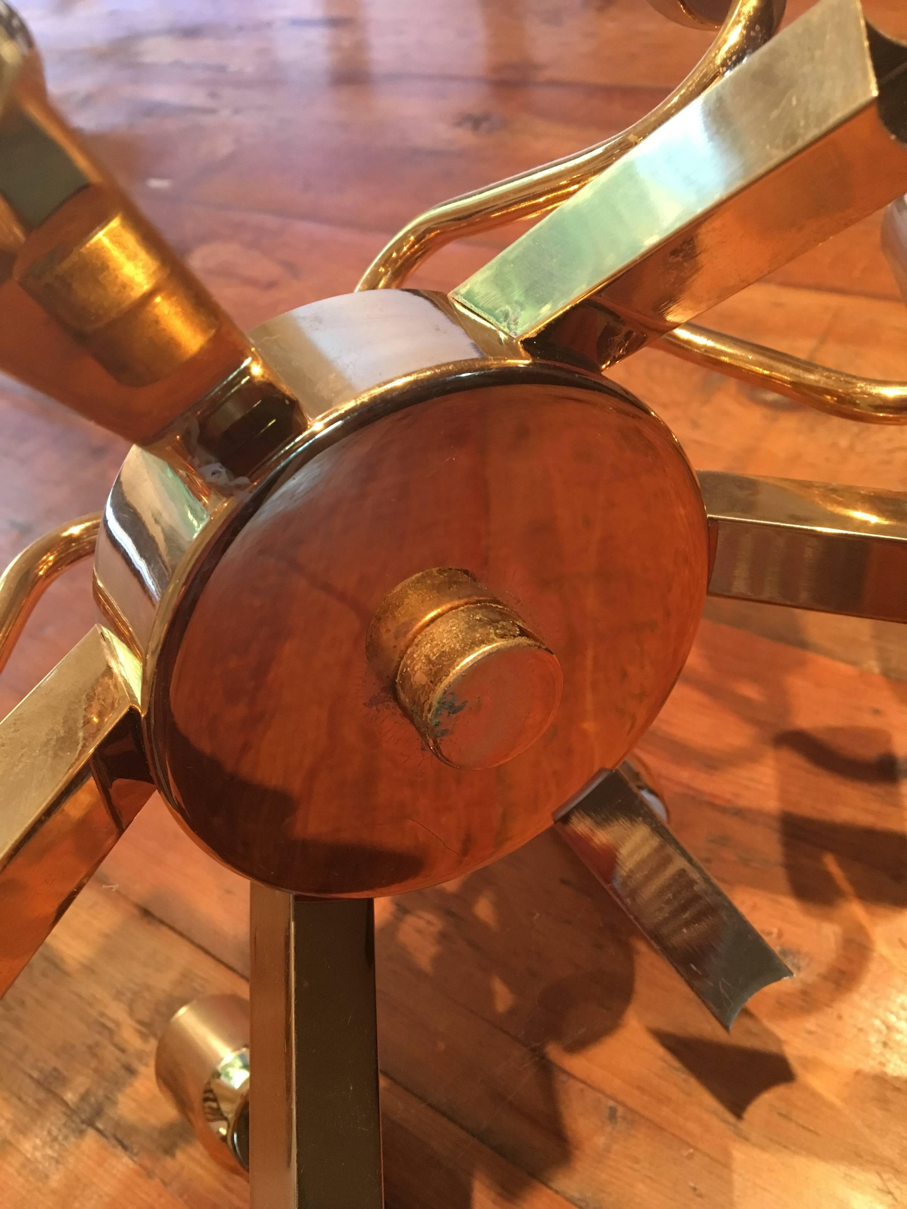 Franco Luce Murano Glass Lotus Leaf Chandelier, circa 1970s In Good Condition In Bedford Hills, NY