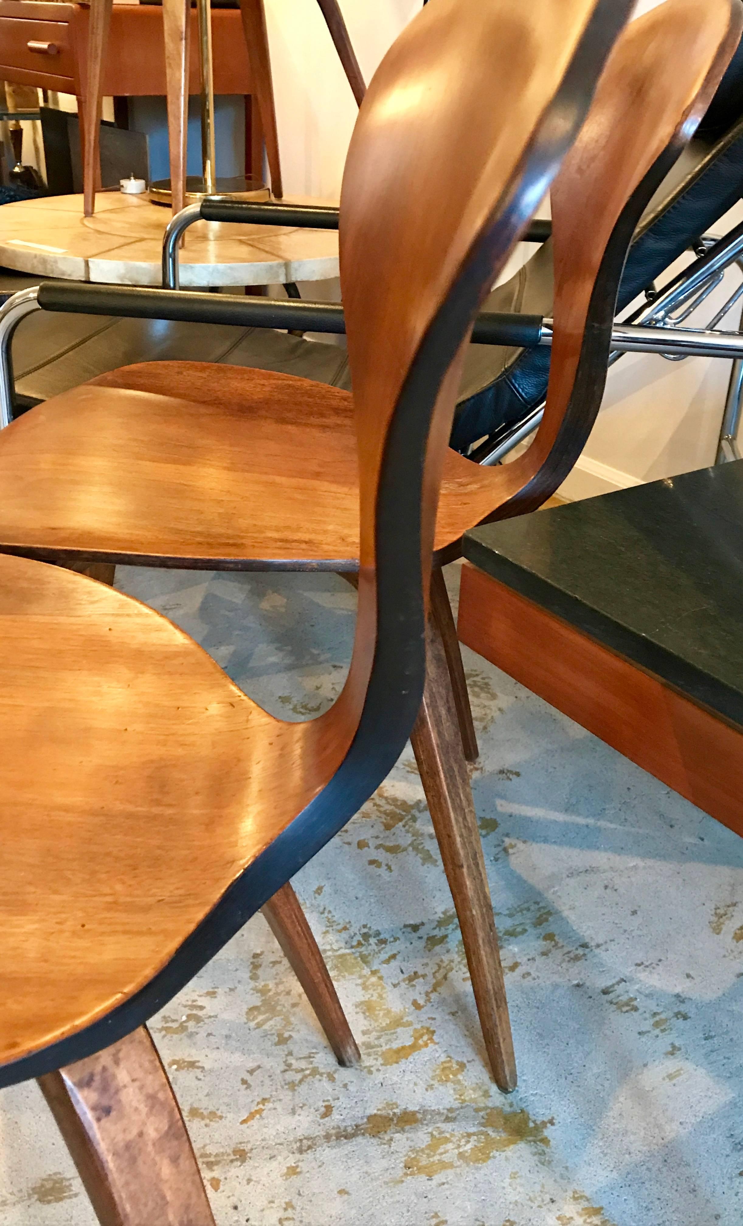 Six Bentwood Walnut Dining Chairs by Norman Cherner for Plycraft, 1950s 1