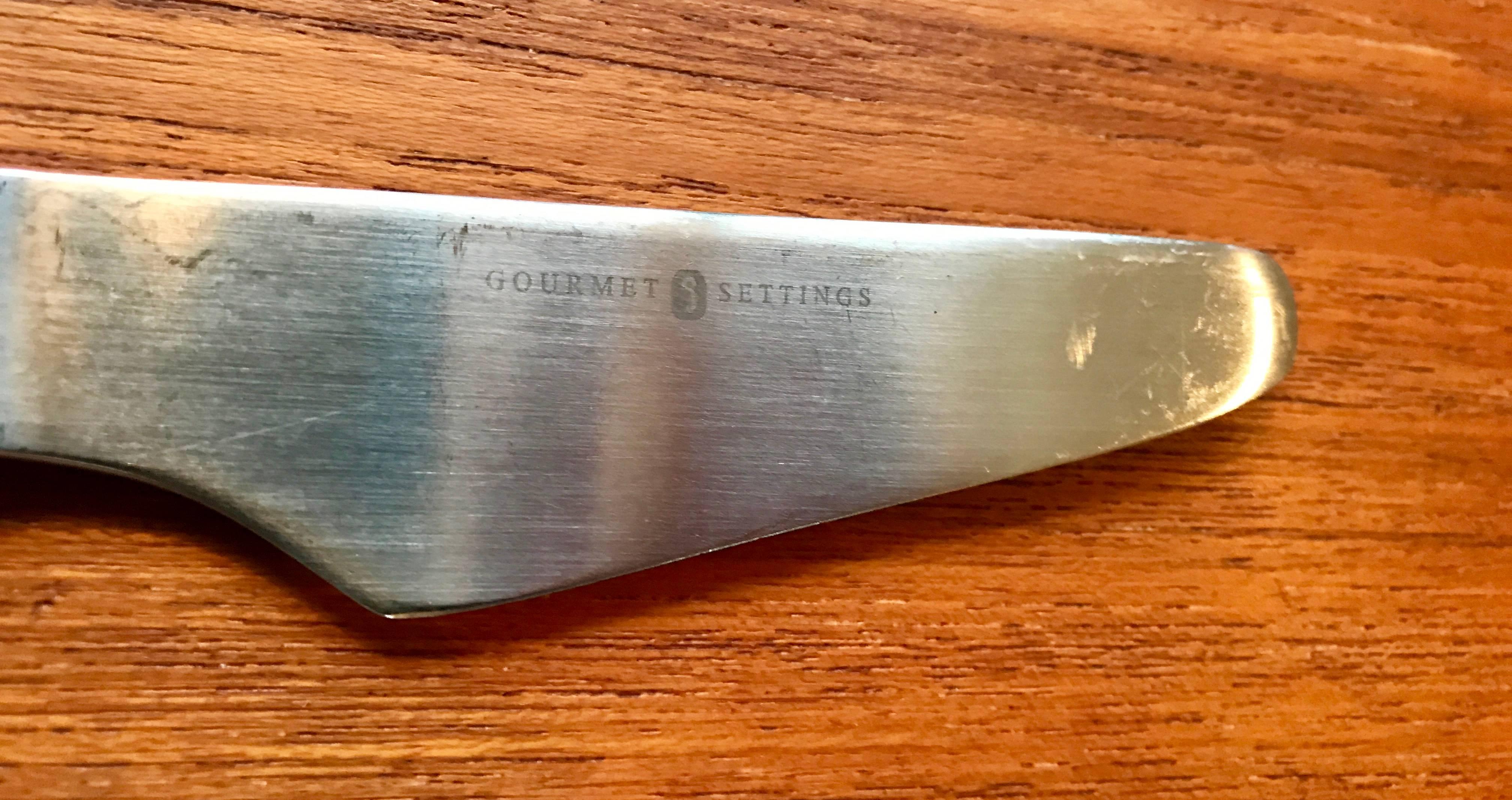 American Set of Modern Stainless Steel Flatwear, Service for Eight in the Style of Dansk