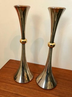 Pair of Silver Plated Candleholders by Jens Quistgaard for Dansk