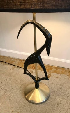 Mid-Century Modern Sculptured Gazelle Antelope Table Lamp by Rembrandt, 1950s