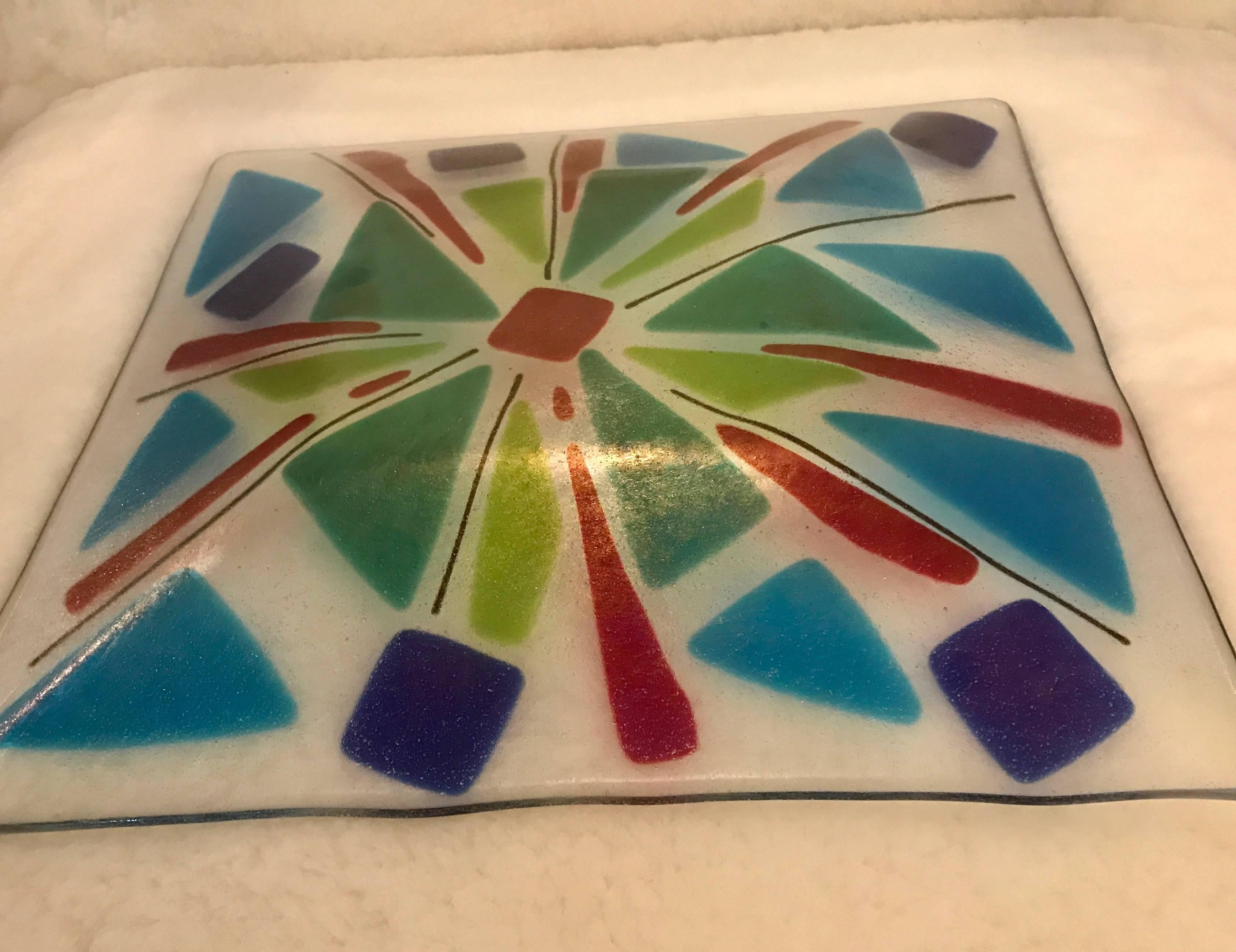 art glass platter