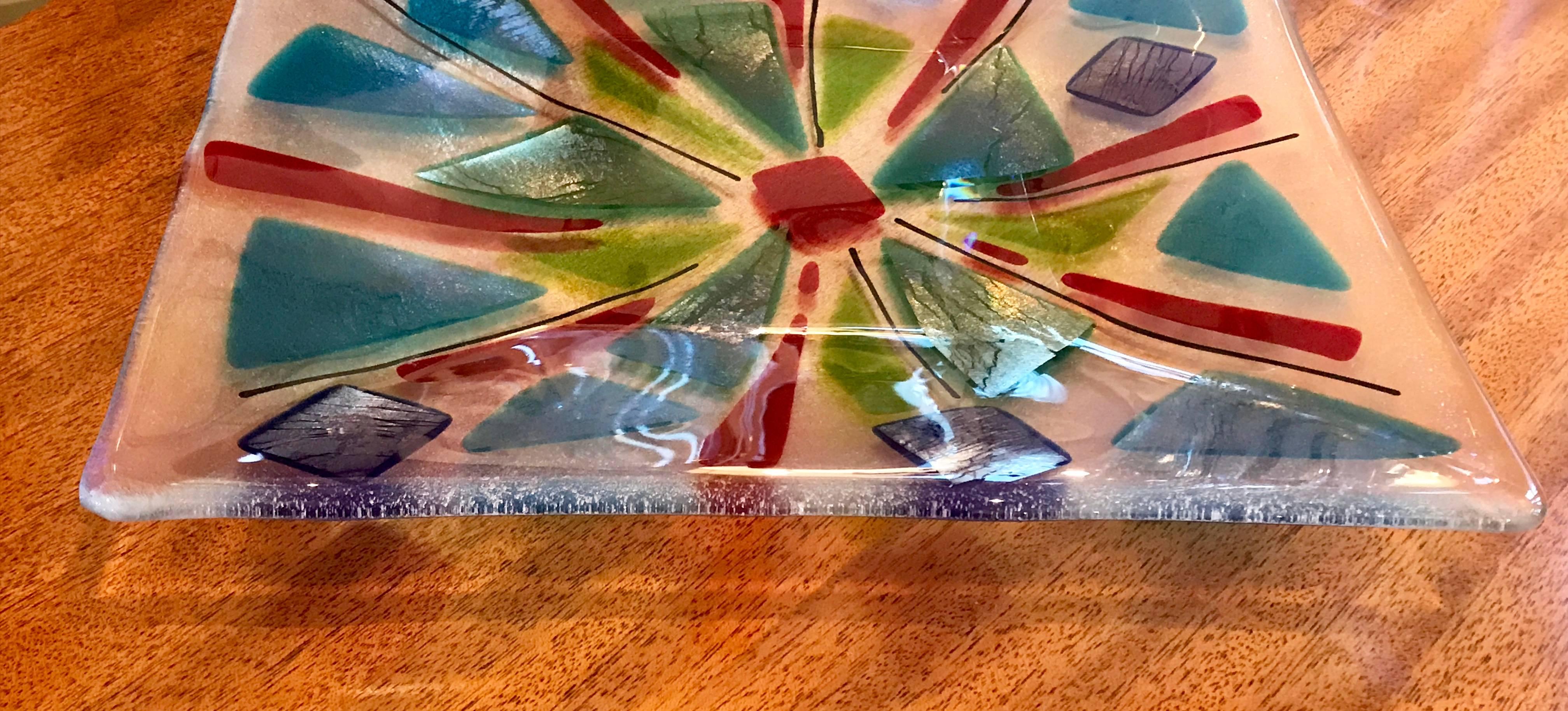 art glass tray