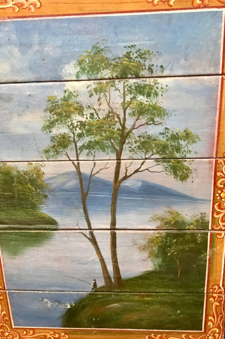 European Folk Art HandPainted Equestrian Theme Stacking Horse Tack Box