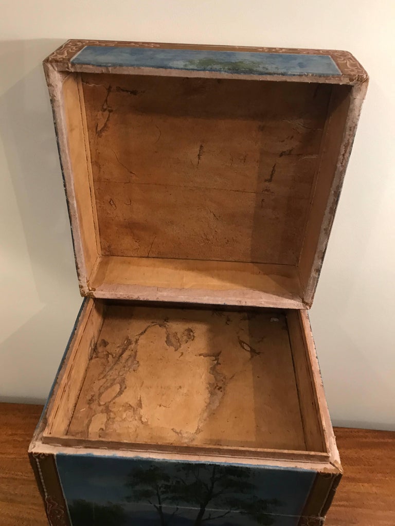 European Folk Art HandPainted Equestrian Theme Stacking Horse Tack Box