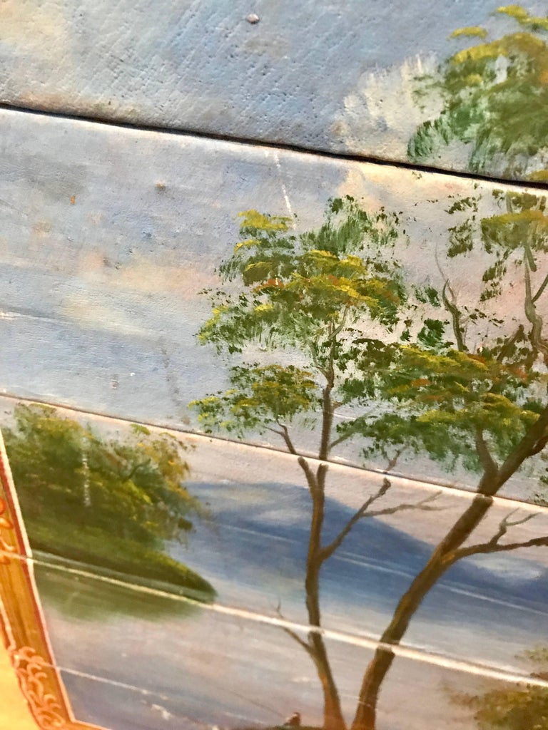 European Folk Art HandPainted Equestrian Theme Stacking Horse Tack Box