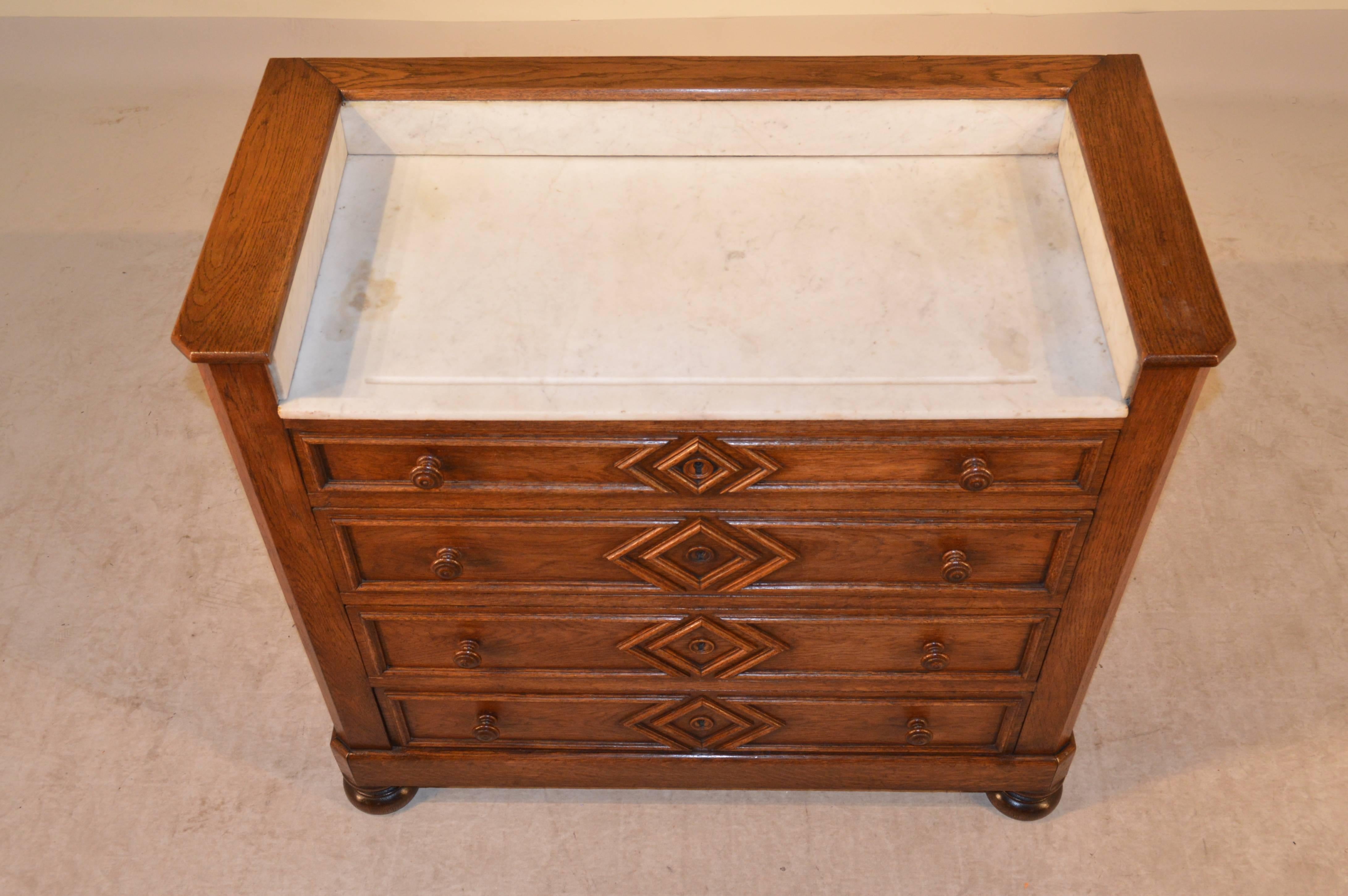 19th Century French Wash Stand with Marble Top In Excellent Condition In High Point, NC