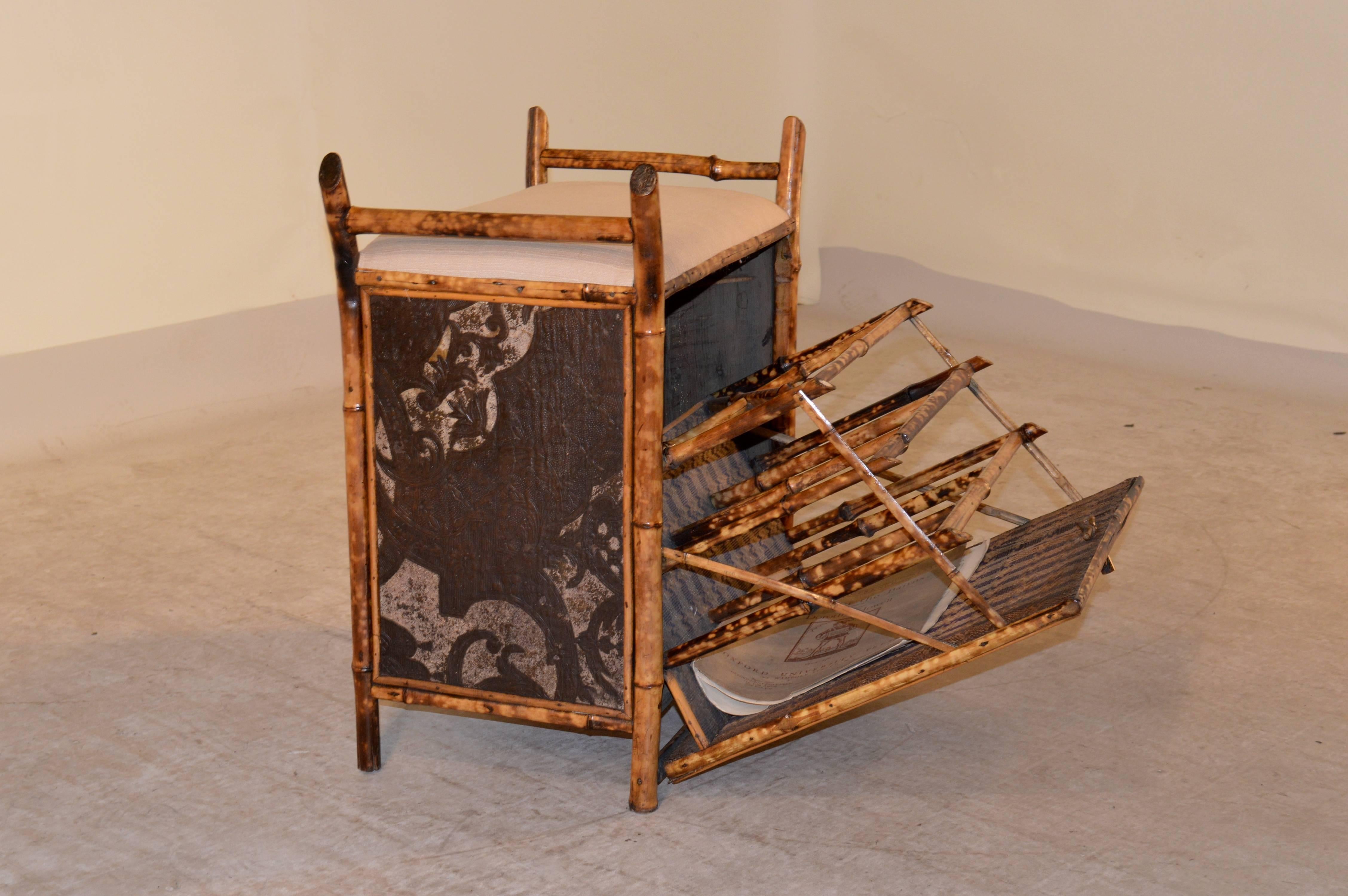 Art Nouveau 19th Century English Bamboo Music Bench