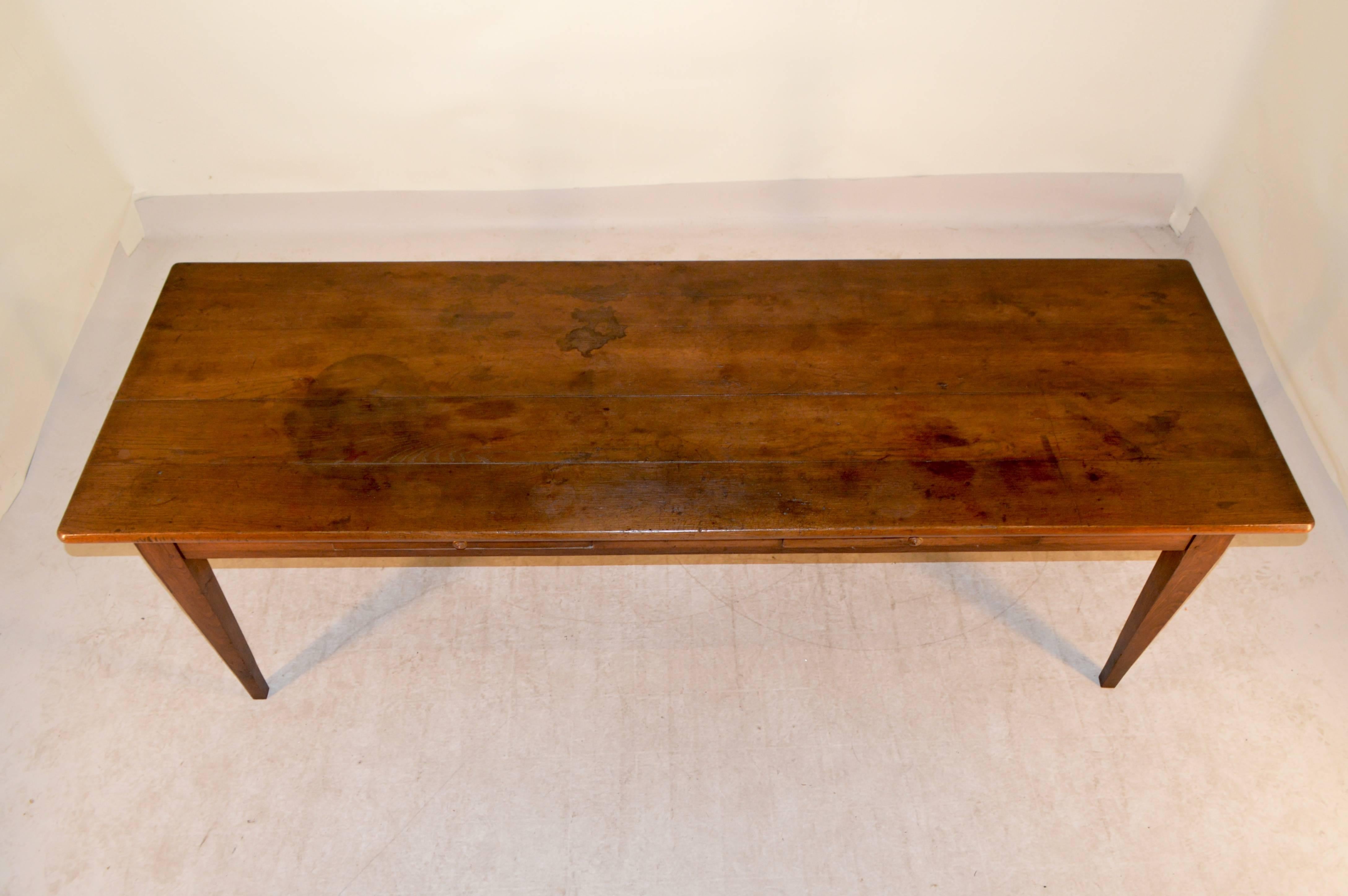 19th Century French Harvest Table In Excellent Condition In High Point, NC