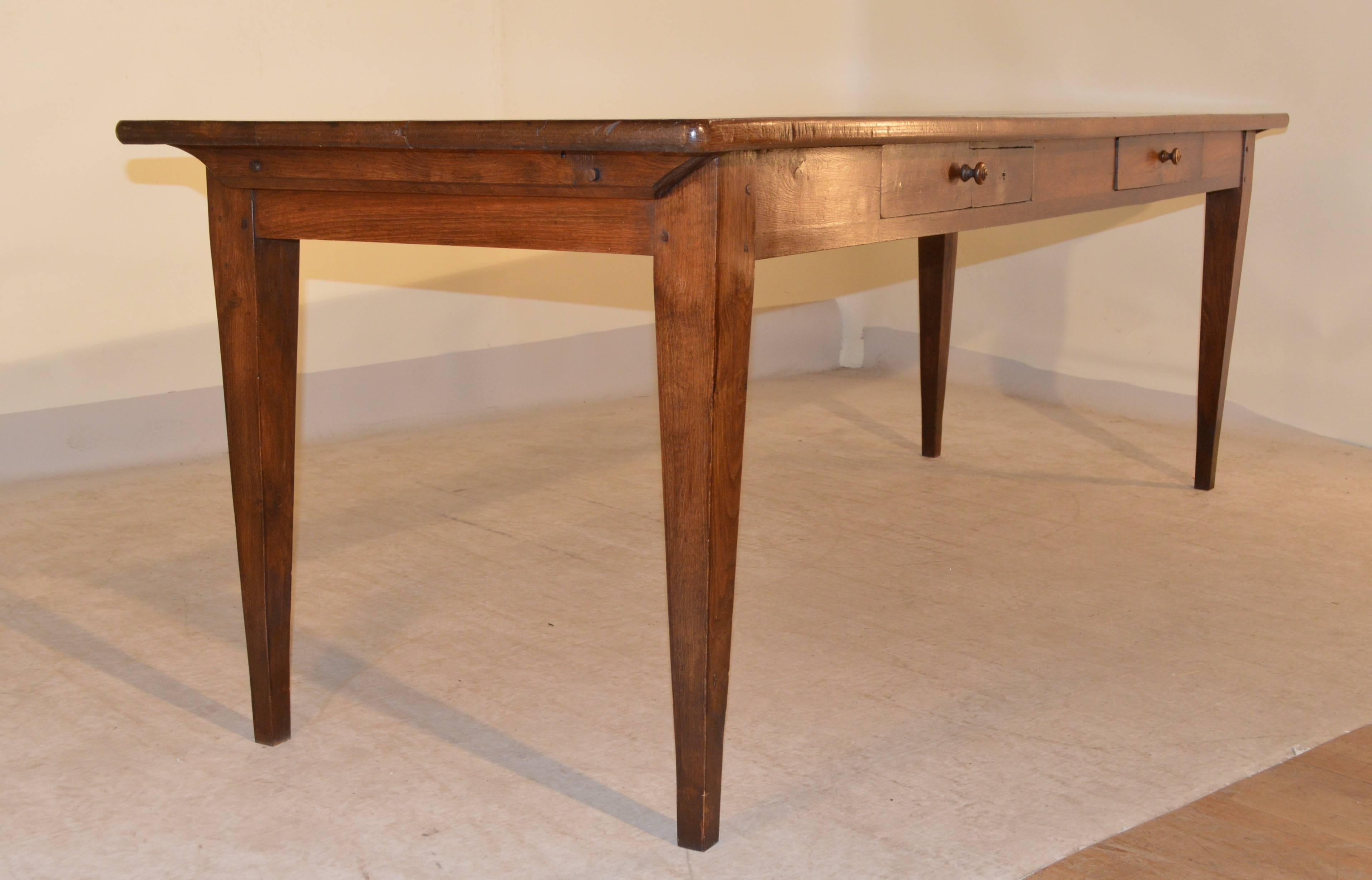 Rustic 19th Century French Harvest Table