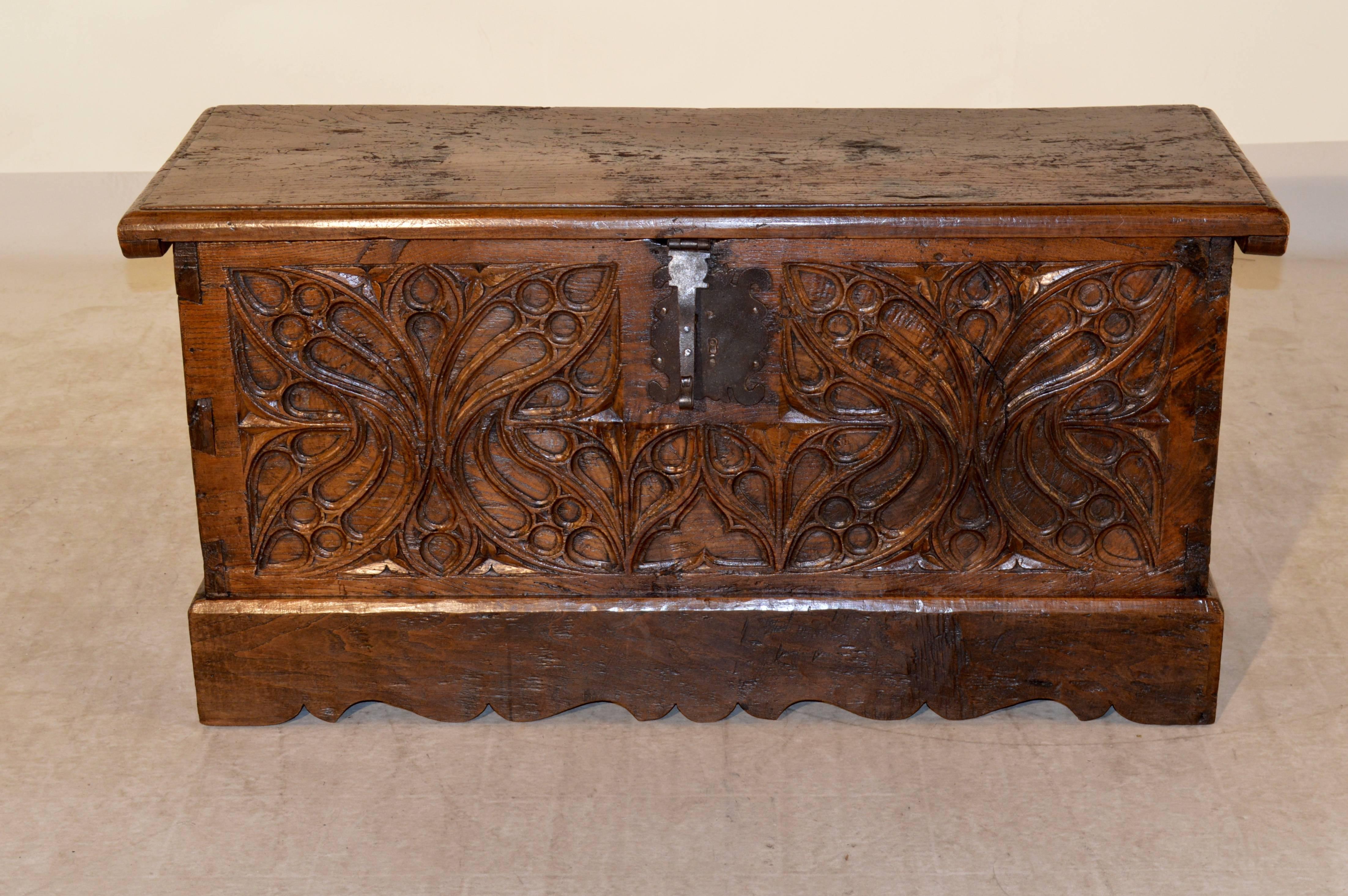 Rustic Early 17th Century French Walnut Blanket Chest