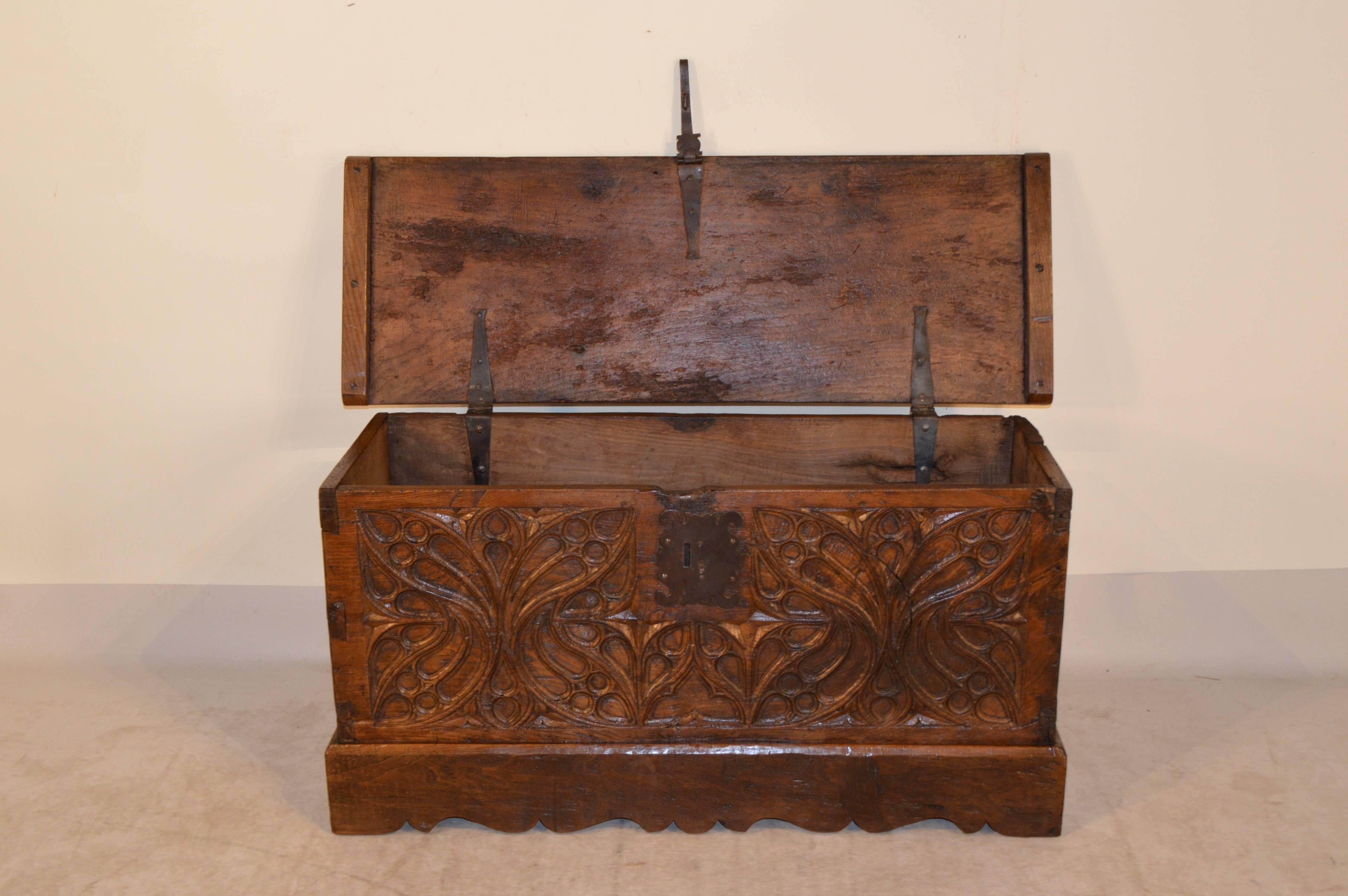 Early 17th Century French Walnut Blanket Chest In Excellent Condition In High Point, NC